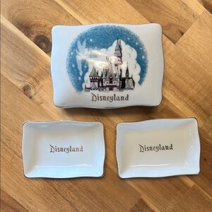 Disney White and Blue Porcelain Trinket Set
